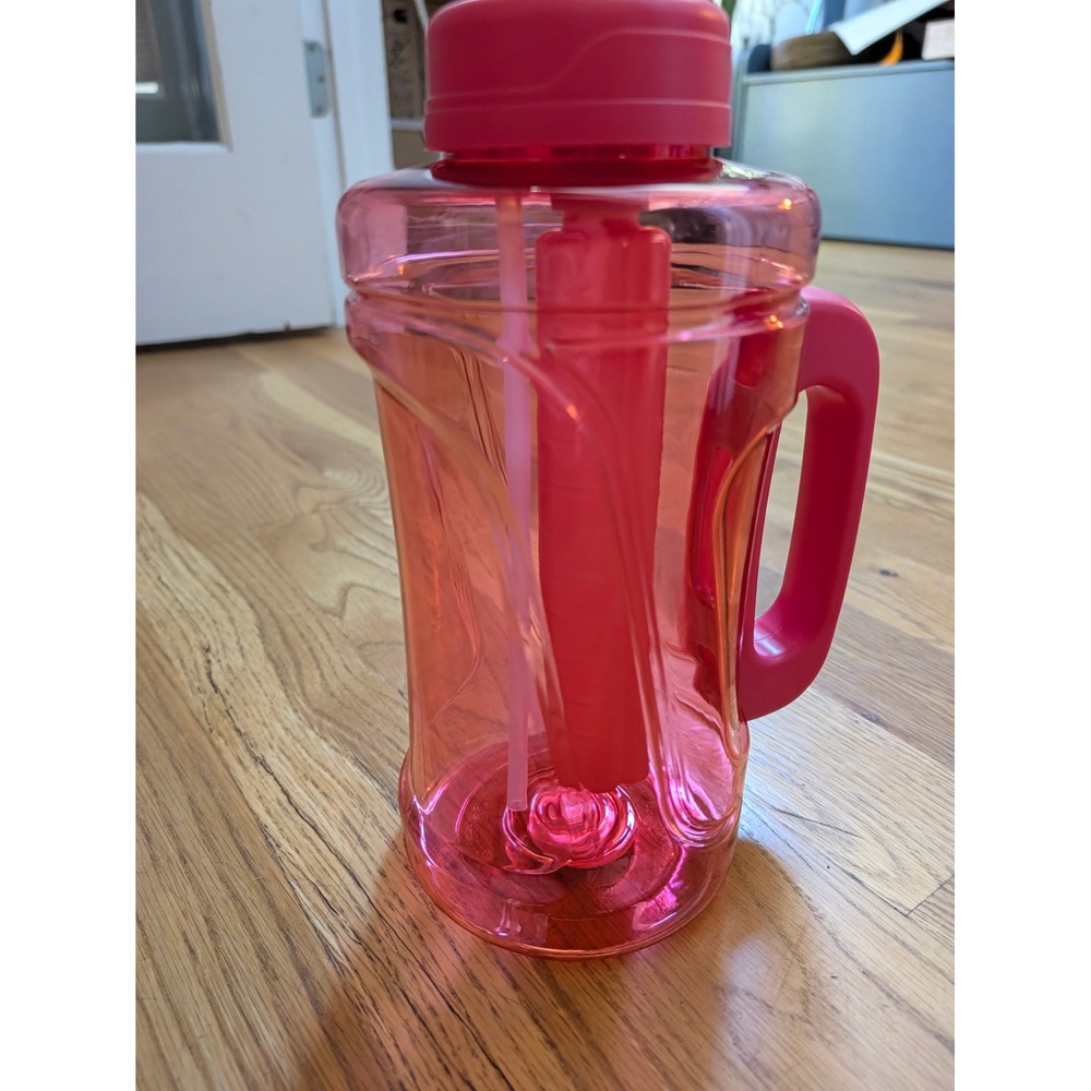 Cool Gear 80 oz Pink Water Bottle Jug with Freezer Stick and Straw BPA Free NEW